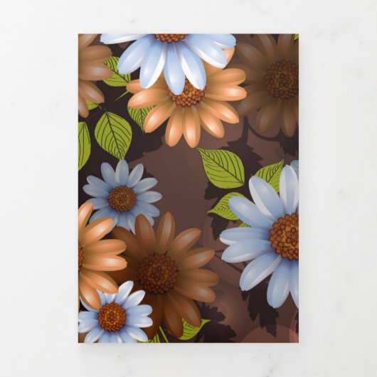 Floral Design 2 Drieluik Wenskaart (Cover)