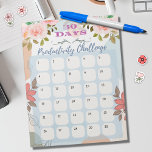 Floral Design 30 dagen Productiviteitsuitdaging Notitieblok<br><div class="desc">Het Notitieblok "Floral Design 30 Days Productivity Challenge" is een compact en visueel aantrekkelijk hulpmiddel dat is ontworpen om mensen te helpen gedurende een periode van een maand productief en op schema te blijven. Het notitieblok is 8, 5 x 11 inch en heeft een prachtig bloemontwerp en bevat 30 rechthoekvormen,...</div>