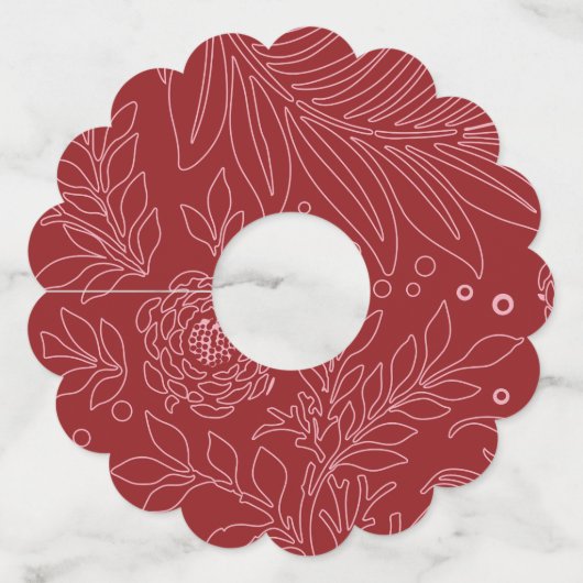 Floral Design 30 Wijnglaslabel (Voorkant)