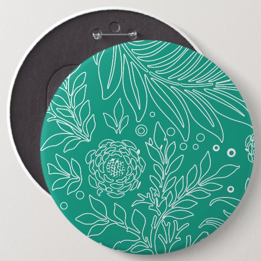 Floral Design 34 Ronde Button 6,0 Cm (Voorkant /achterkant)