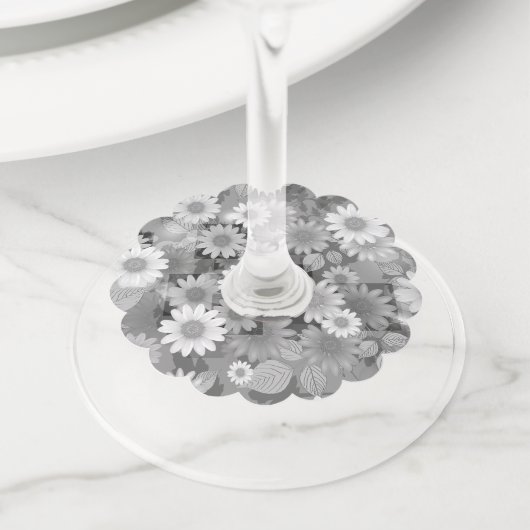 Floral Design 3 Wijnglaslabel (Dichtbij)