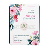 Floral Design afstuderen Invitation Magneet (Verticaal)