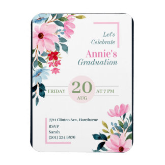 Floral Design afstuderen Invitation Magneet
