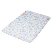 Floral design boho block print blue pink girly badmat (Gekanteld)
