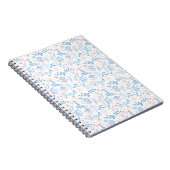 Floral design boho block print blue pink girly notitieboek (Rechterzijde)