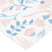 Floral design boho block print blue pink girly tafelkleed (Gekanteld)
