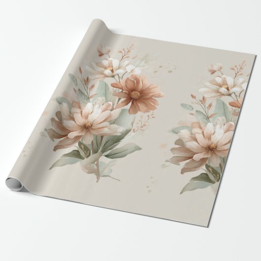 floral design cadeaupapier (Uitgerold)