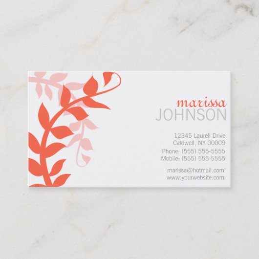 Floral Design Calling Cards Contactkaartje (Voorkant)