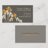 Floral Design Custom Visitekaartje Dark Brown Grey (Voorkant / Achterkant)