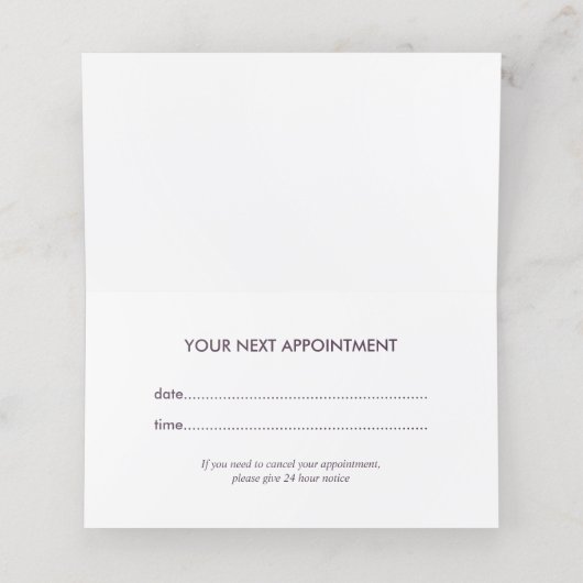 Floral Design Events Appointment Card Afsprakenkaart (Binnenkant ongevouwen)