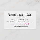 Floral Design Florist Dahlia roze Visitekaartje (Achterkant)