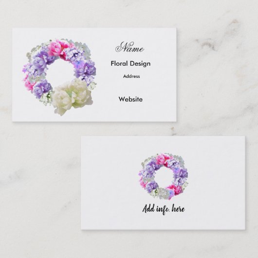 Floral Design Flower WreatVisitekaartje Visitekaartje (Voorkant / Achterkant)