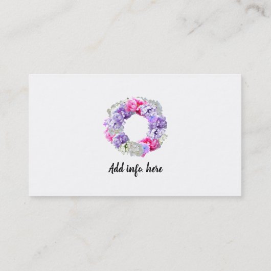 Floral Design Flower WreatVisitekaartje Visitekaartje (Achterkant)