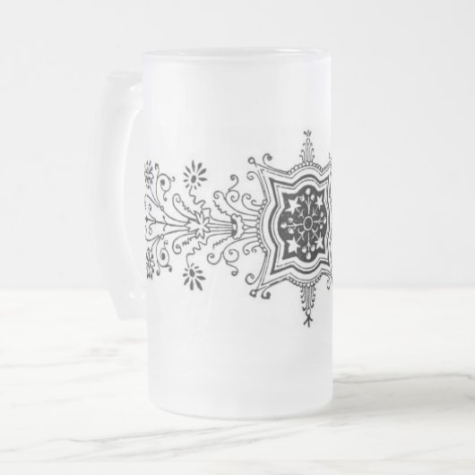 Floral Design Frosted Mok (Voorkant links)