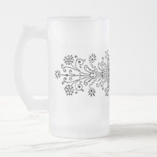 Floral Design Frosted Mok (Links)