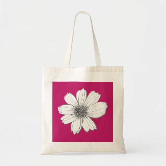Floral design Fuscia Pink Tote Bag (Voorkant)