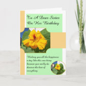 Floral Design Gepersonaliseerde Zus Verjaardag Kaart (Voorkant)