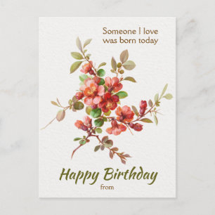 Floral design Iemand van wie ik hou van Birthday C Briefkaart