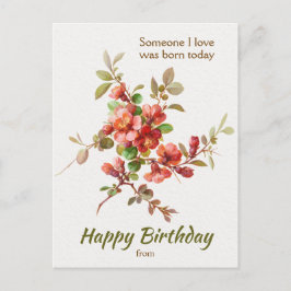 Floral design Iemand van wie ik hou van Birthday C Briefkaart