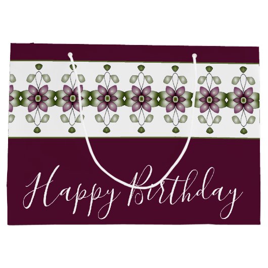 Floral Design in Deep Burgundy Groot Cadeauzakje (Achterkant)