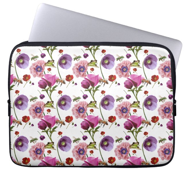 Floral design laptop sleeve (Voorkant)