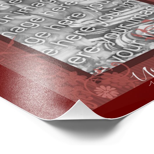 Floral Design Lijst Sjabloon Foto Afdruk (Hoek)