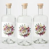 Floral design likeurfles etiket (Flessen)