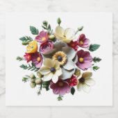 Floral design likeurfles etiket (Enkel label)