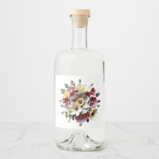 Floral design likeurfles etiket