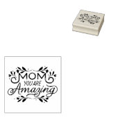 Floral Design Mam je bent geweldig Rubberstempel (Gestempeld)