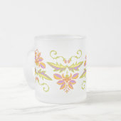 Floral design matglas koffiemok (Voorkant links)