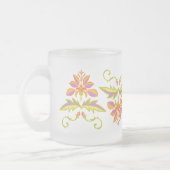 Floral design matglas koffiemok (Links)