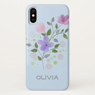 Floral design met naam Olivia Case-Mate iPhone Case
