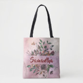  Floral design met naam Tote Bag (Voorkant)