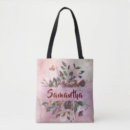  Floral design met naam Tote Bag