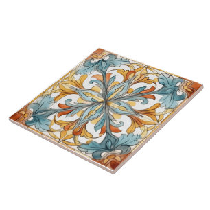 Floral Design op keramische Tegels Tegeltje