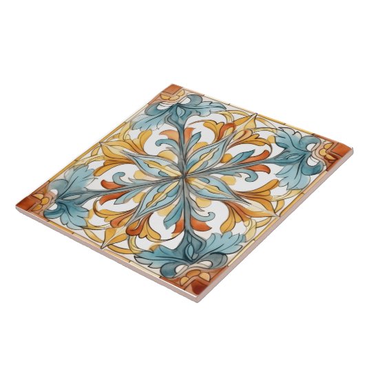 Floral Design op keramische Tegels Tegeltje (Zijkant)