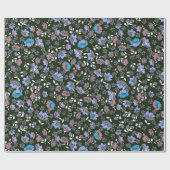 Floral design op zwart cadeaupapier (Vlak)