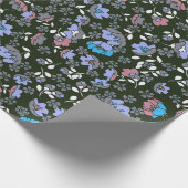 Floral design op zwart cadeaupapier (Hoek)