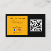 Floral design op zwarte achtergrond Visitekaartje (Achterkant)