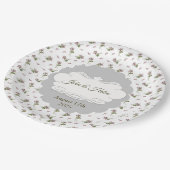 Floral design papieren bordje (Gekanteld)