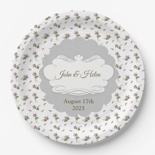 Floral design papieren bordje (Voorkant)