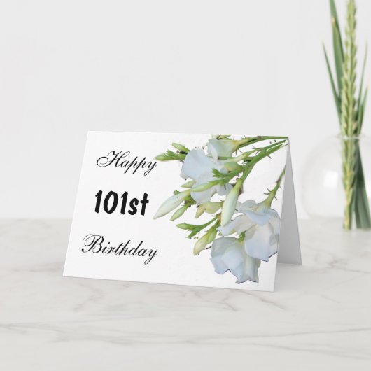 Floral Design Personalised 101st Birthday Card Kaart (Voorkant)