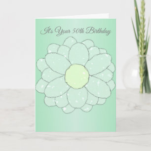Floral Design Personalised 50th Birthday Kaart