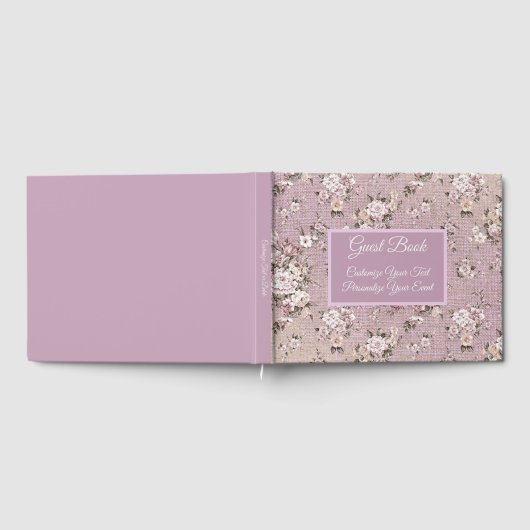  Floral Design Pink Mauve Personated Gastenboek (Volledig)