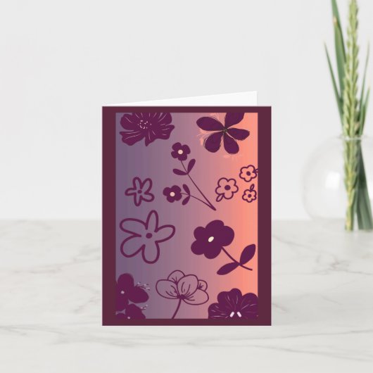 Floral Design print with a touch of pink Feestdagen Kaart (Voorkant)