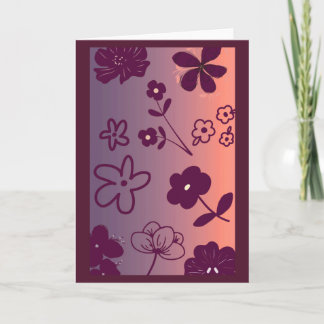 Floral Design print with a touch of pink Kaart