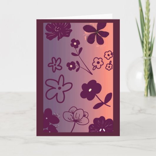 Floral Design print with a touch of pink Kaart (Voorkant)