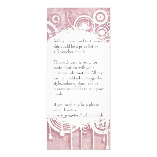Floral Design Rack-Kaart Reclamekaart (Achterkant)