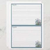 Floral design Recipe Pages for Recipe Multomap (Voorkant / Achterkant)